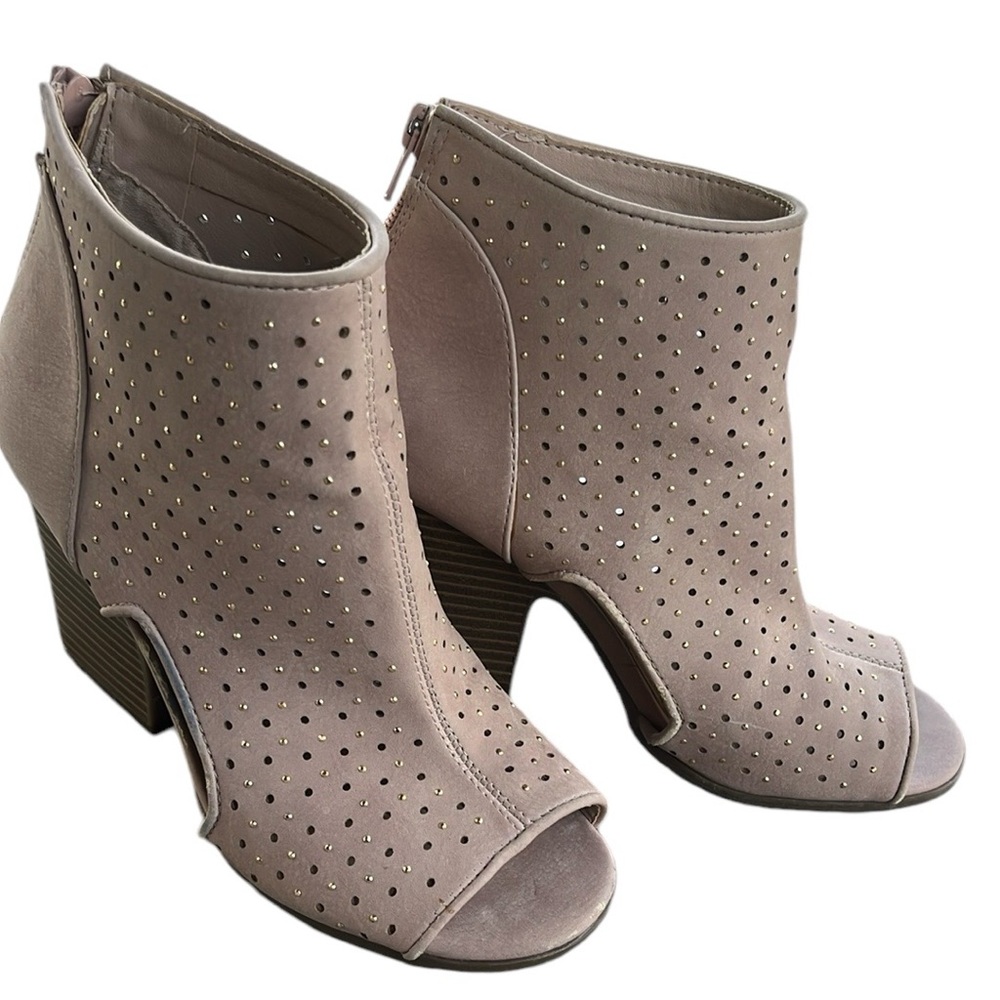 Francesca’s Vali Blush Open Toe Fashion Boots Bootie Heels Women's Size 7